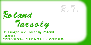 roland tarsoly business card